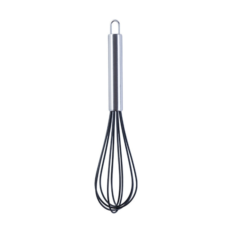 Silicone Egg Beater Home Egg Mixer Kitchen Gadgets Cream Baking Tools, Colour: 10 inch Black - Stirrer & Squeezer by PMC TechLife | Online Shopping South Africa | PMC TechLife