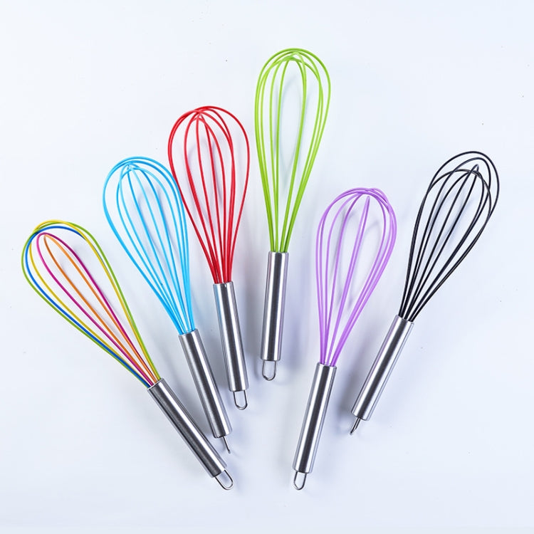 Silicone Egg Beater Home Egg Mixer Kitchen Gadgets Cream Baking Tools, Colour: 10 inch Black - Stirrer & Squeezer by PMC TechLife | Online Shopping South Africa | PMC TechLife