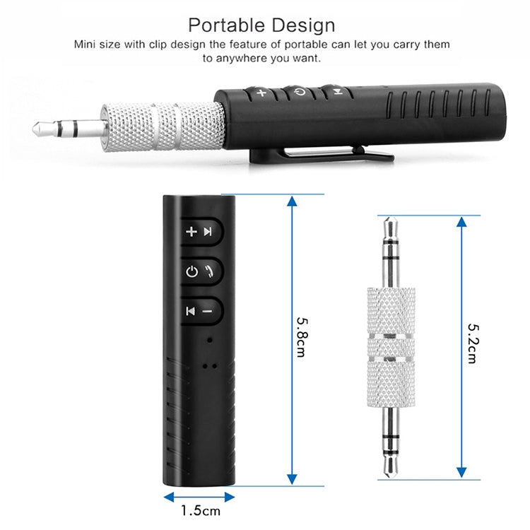 H-139 3.5mm Lavalier Bluetooth Audio Receiver with Metal Adapter(Black) - Audio Receiver Transmitter by PMC TechLife | Online Shopping South Africa | PMC TechLife