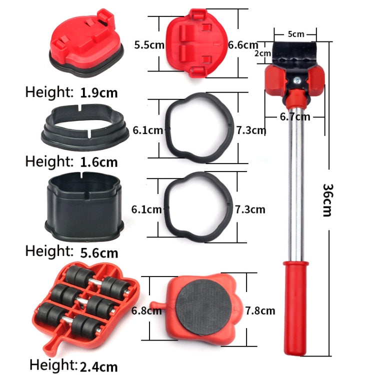 13 PCS / Set Mover Adjustable Height Moving Tool Set With Pry Type Heavy Furniture Moving Roller - Moving tools by PMC TechLife | Online Shopping South Africa | PMC TechLife