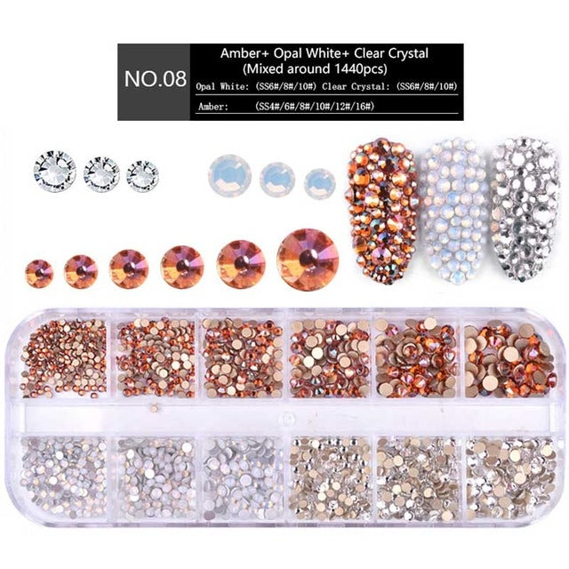 Nail Flat-back AB Crystal Strass 3D Charm Gems DIY Manicure Nail Art Decorations(08) - Nail Stickers by PMC Jewellery | Online Shopping South Africa | PMC Jewellery