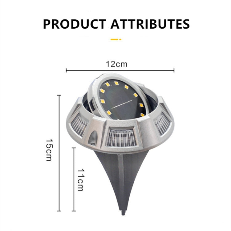 Outdoor Solar Underground Lamp Rotating Buried Lawn Lamp , Spec: 12 LEDs White+Blue Light (Aluminum Shell) - Buried Lights by PMC TechLife | Online Shopping South Africa | PMC TechLife