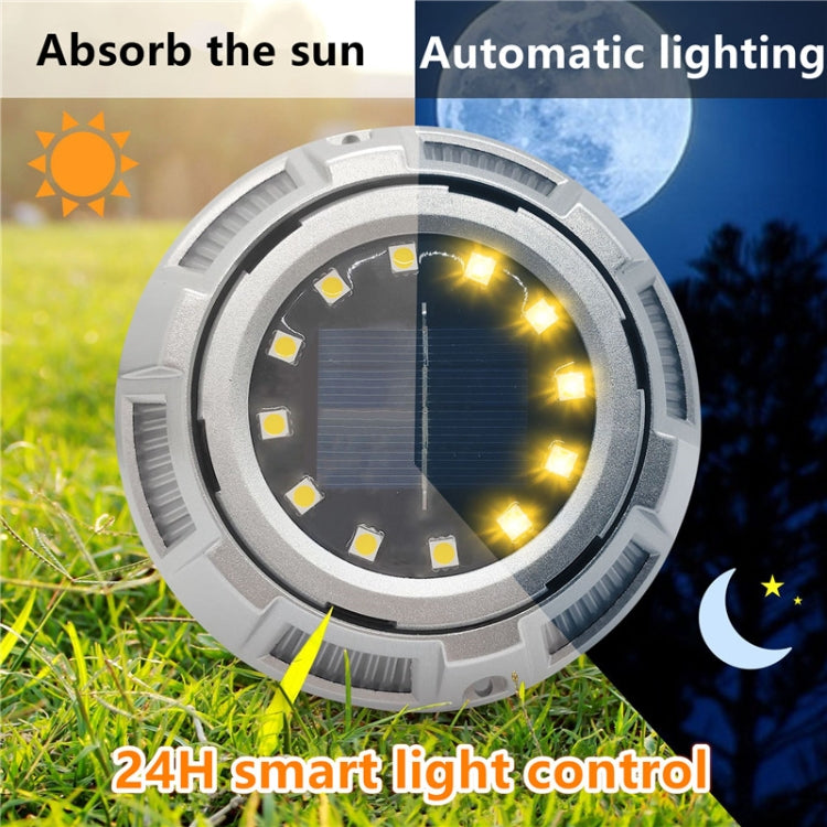 Outdoor Solar Underground Lamp Rotating Buried Lawn Lamp , Spec: 12 LEDs White+Blue Light (Aluminum Shell) - Buried Lights by PMC TechLife | Online Shopping South Africa | PMC TechLife
