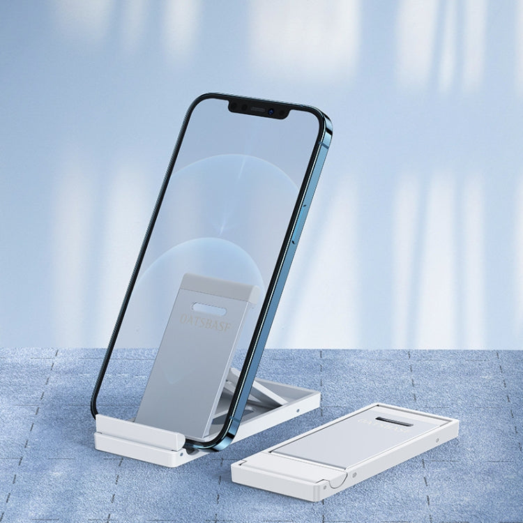 Oatsbasf 03637 Aluminum Alloy Mobile Phone Bracket Desktop Folding Portable Metal Rack(White) - free shipping - PMC TechLife - Order now!