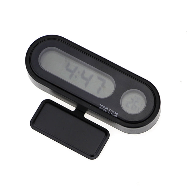 K02 Car Electronic Clock Temperature Meter Night Light LED Temperature Time Meter(Black Blue Light) - Clocks & Car Meters by PMC TechLife | Online Shopping South Africa | PMC TechLife