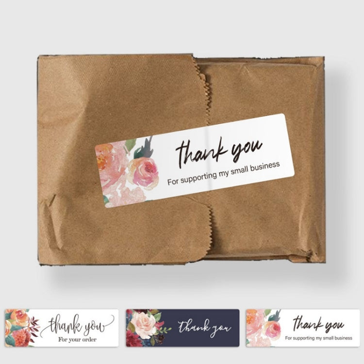 10 PCS Thank You Flower Sticker Gift Wrap Sealing Sticker, Size: 1x3 Inch(A-415) - Sticker & Tags by PMC Jewellery | Online Shopping South Africa | PMC Jewellery