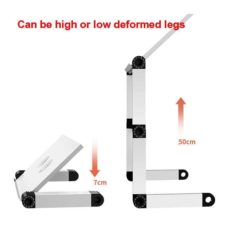 Oatsbasf Folding Computer Desk Laptop Stand Foldable Lifting Heightening Storage Portable Rack,Style: L01 Black - Laptop Stand by Oatsbasf | Online Shopping South Africa | PMC Jewellery | Buy Now Pay Later Mobicred