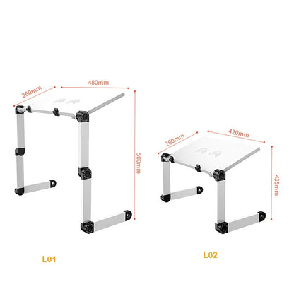 Oatsbasf Folding Computer Desk Laptop Stand Foldable Lifting Heightening Storage Portable Rack,Style: L02 White - Laptop Stand by Oatsbasf | Online Shopping South Africa | PMC Jewellery