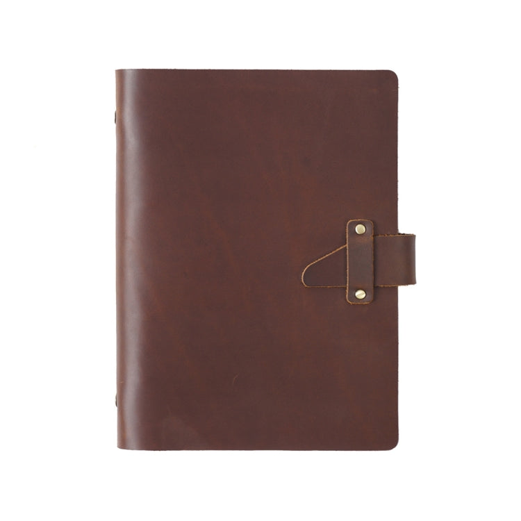 A5 Cowhide Retro Loose-Leaf Notebook Diary Office Business Simple Notepad Crazy Horse Leather Handbook( Brown) - Notebooks by PMC Jewellery | Online Shopping South Africa | PMC Jewellery