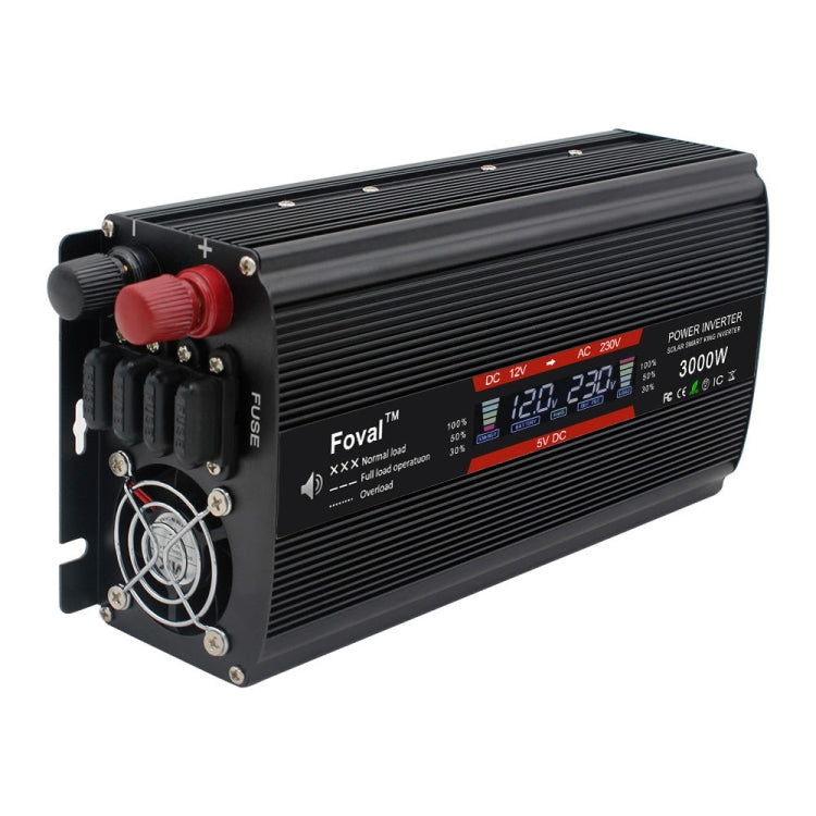 3000W LCD Smart Home Car Inverter 12V To 220V Power Converter - Modified Square Wave by PMC Jewellery | Online Shopping South Africa | PMC Jewellery