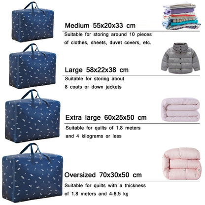 Oxford Cloth Quilt Moisture-Proof & Waterproof Storage Bag Zipper Portable Moving Luggage Bag, Specification: 55x33x20cm(Black Bottom Crane) - Storage Bags by PMC Jewellery | Online Shopping South Africa | PMC Jewellery