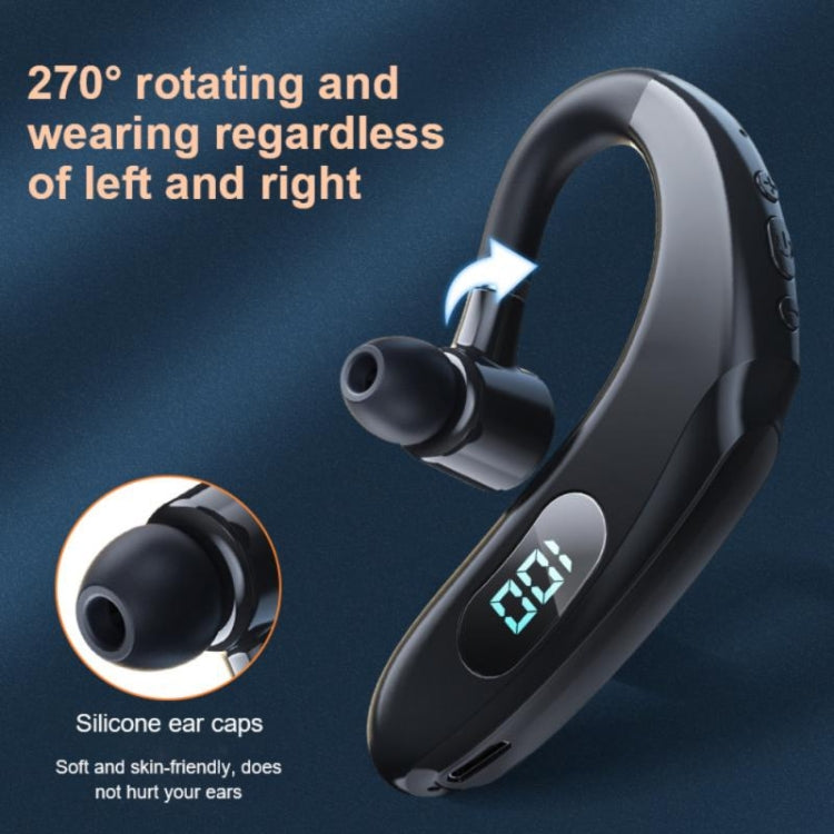 Q20 Bluetooth 5.2 Business Digital Display Sports Earhook Stereo Earphone(Black) - Bluetooth Earphone by PMC Jewellery | Online Shopping South Africa | PMC Jewellery