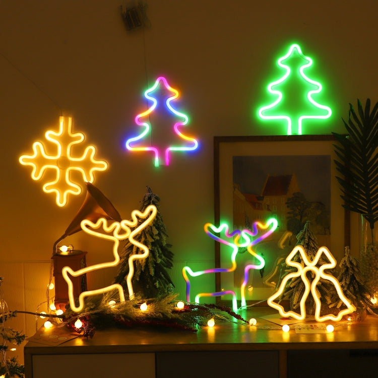 Christmas Decoration Neon Lights Wall-Mounted Ornaments, Spec: Bell-Warm Light - Decoration Lamps by PMC Jewellery | Online Shopping South Africa | PMC Jewellery