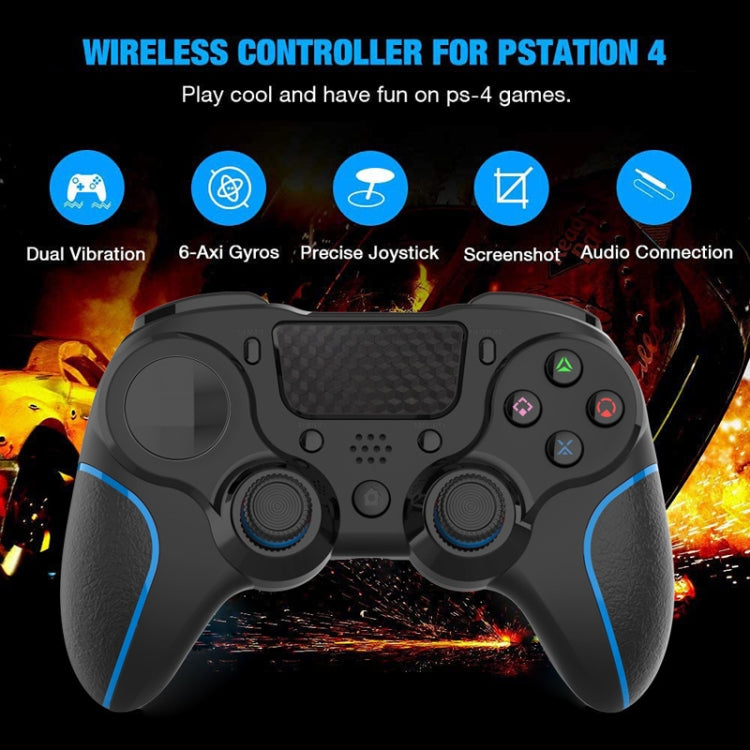 MB-P913 PC Six-Axis Somatosensory Back Key Programming Dual Vibration Bluetooth Gamepad For PS4 Pro(Black) - Gamepads by PMC Jewellery | Online Shopping South Africa | PMC Jewellery