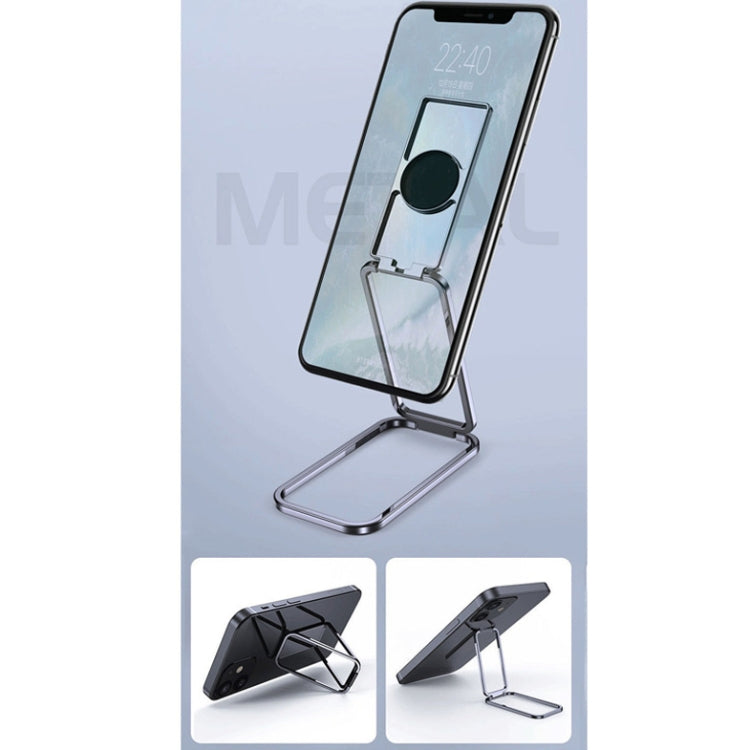 Square Folding Metal Holder Rotating Back Stick Desktop Phone Ring Holder(Space Silver) - Ring Holder by PMC TechLife | Online Shopping South Africa | PMC TechLife