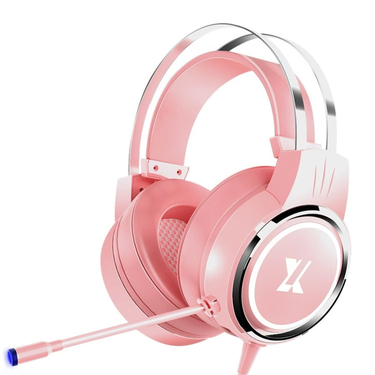 Heir Audio Head-Mounted Gaming Wired Headset With Microphone, Colour: X8 Upgraded Edition (Pink) - Multimedia Headset by Heir Audio | Online Shopping South Africa | PMC Jewellery