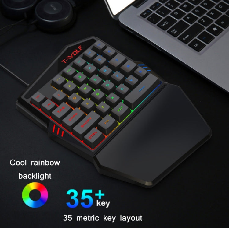 T-WOLF Mobile Gaming One-Handed Keyboard���Specification��� Keyboard + Mouse + Throne - free shipping - PMC TechLife - Order now!