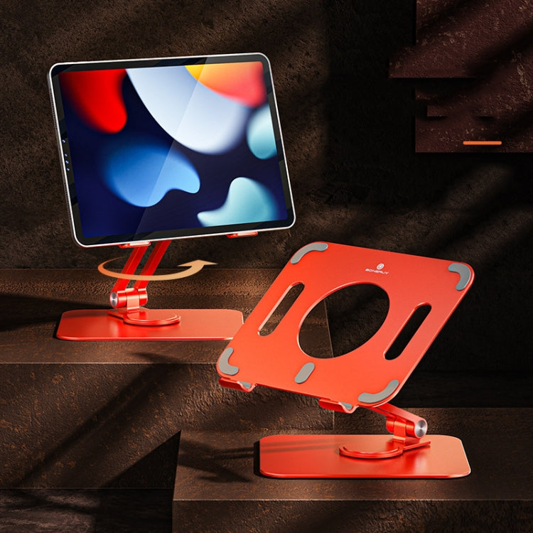 Boneruy L04mini 360 Degree Rotating Aluminum Alloy Tablet Laptop Holder(Orange) - Desktop Holder by BONERUY | Online Shopping South Africa | PMC Jewellery