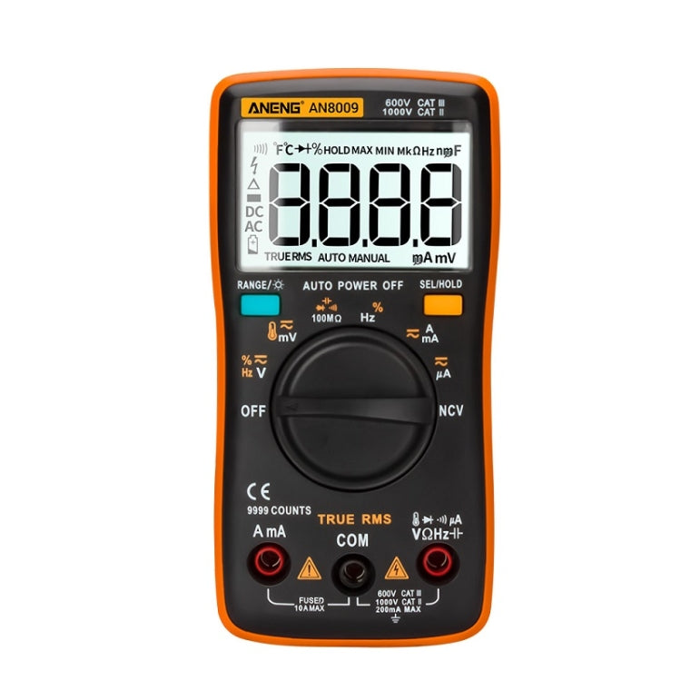 ANENG AN8009 NVC Digital Display Multimeter, Specification: Standard with Cable(Orange) - free shipping - PMC TechLife - Order now!