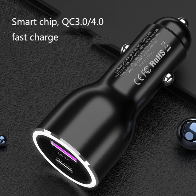 QL845C PD 45W USB-C / Type-C + QC 3.0 USB Car Charger(Black) - Car Charger by PMC Jewellery | Online Shopping South Africa | PMC Jewellery