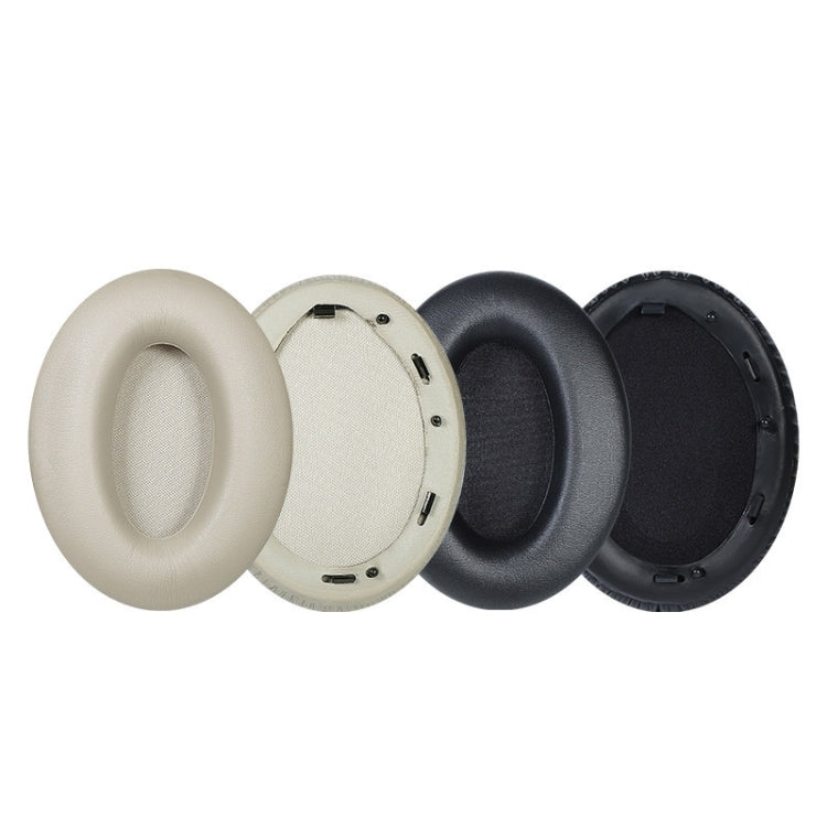 2 PCS Leather Headset Earmuffs for Sony 1000XM4 Champagne with Snap - Earmuff & Pad by PMC TechLife | Online Shopping South Africa | PMC TechLife