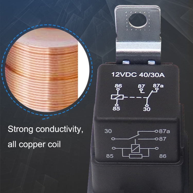 1040 5 Pin Waterproof Integrated Automotive Relay With Bracket, Rated voltage: 12V - Relays by PMC TechLife | Online Shopping South Africa | PMC TechLife | Buy Now Pay Later Mobicred