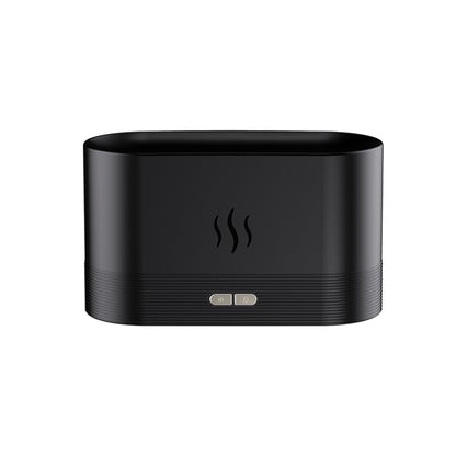 Flame Aroma Diffuser Night Light Humidifier(Black) - Air Purifiers & Accessories by PMC Jewellery | Online Shopping South Africa | PMC Jewellery