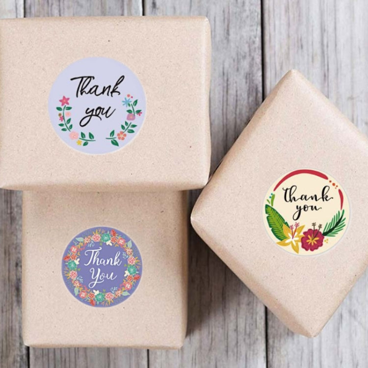 Floral Thank You Sticker Envelope Sealing Sticker, Size: 2.5cm / 1 inch(A-300) - Sticker & Tags by PMC Jewellery | Online Shopping South Africa | PMC Jewellery