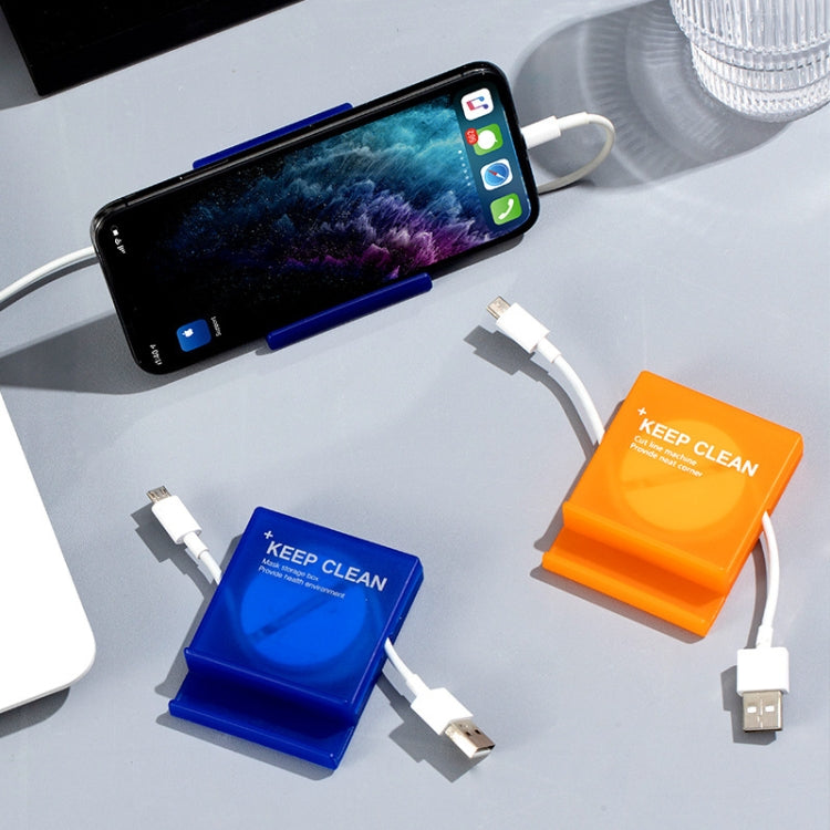2 Sets Portable Mobile Phone Data Cable Storage Box(Orange+Blue) - Cable Organizer by PMC TechLife | Online Shopping South Africa | PMC TechLife