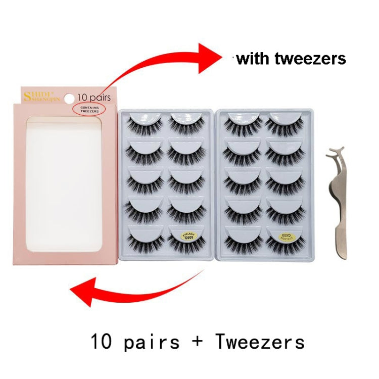 ShiDiShangPin 5 Pairs Mink Fake Eyelashes With Tweezers(G604) - Eyes by PMC Jewellery | Online Shopping South Africa | PMC Jewellery