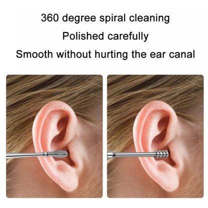 5 Sets 6 In 1 Stainless Steel Spring Spiral Portable Ear Pick, Specification: Yellow - Ear Care Tools by PMC Jewellery | Online Shopping South Africa | PMC Jewellery