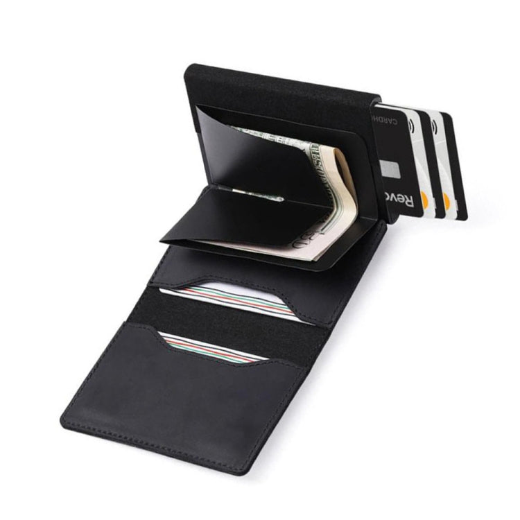 Anti-Theft Positioning Wallet Men Card Holder Mini Wallets For Airtag(Cowhide Black) - Wallet Series by PMC TechLife | Online Shopping South Africa | PMC TechLife
