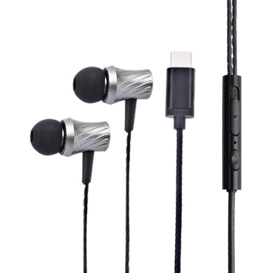 2 PCS TS1812 Type-C Plug In-Ear Digital Wired Earphone With Mic(Black) - Type-C Earphone by PMC Jewellery | Online Shopping South Africa | PMC Jewellery