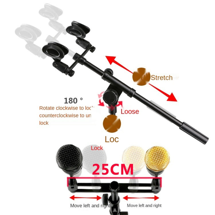 A18 Four-headed  Microphone Clip Aluminum Pole Microphone Accessories - Microphone by PMC Jewellery | Online Shopping South Africa | PMC Jewellery