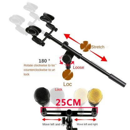 A18 Four-headed  Microphone Clip Aluminum Pole Microphone Accessories - Microphone by PMC Jewellery | Online Shopping South Africa | PMC Jewellery