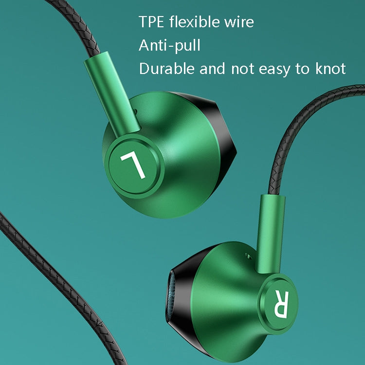 TS6800 3.5mm Metal Elbow Noise Cancelling Wired Game Earphone(Green) - Normal Style Earphone by PMC TechLife | Online Shopping South Africa | PMC TechLife