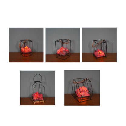 Imitation Charcoal Flame Lamp LED Wrought Iron Holiday Decoration, Spec: Charcoal E - Holiday Lights by PMC Jewellery | Online Shopping South Africa | PMC Jewellery