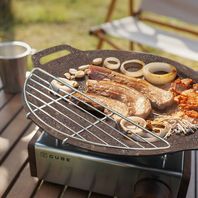 304 Stainless Steel Camping BBQ Frying Pan Steaming Rack, Size: 37x11cm - Cookwares & Tablewares by PMC Jewellery | Online Shopping South Africa | PMC Jewellery