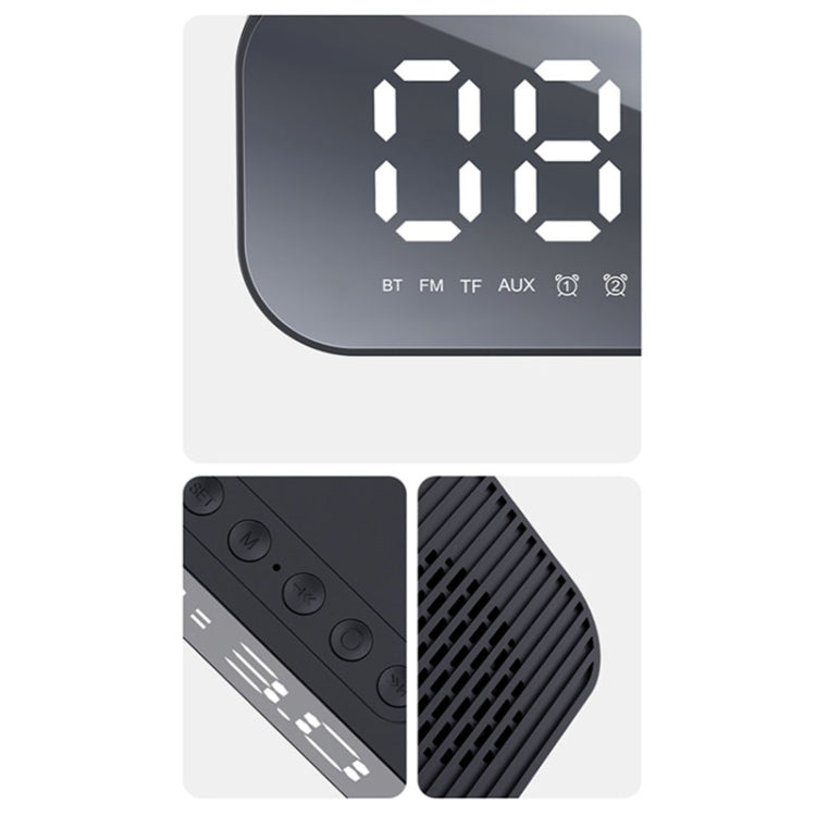 Havit M3 Subwoofer Mini Mirror Clock Bluetooth Speaker, Spsc: 1200mAh (Black��� - Desktop Speaker by Havit | Online Shopping South Africa | PMC TechLife | Buy Now Pay Later Mobicred