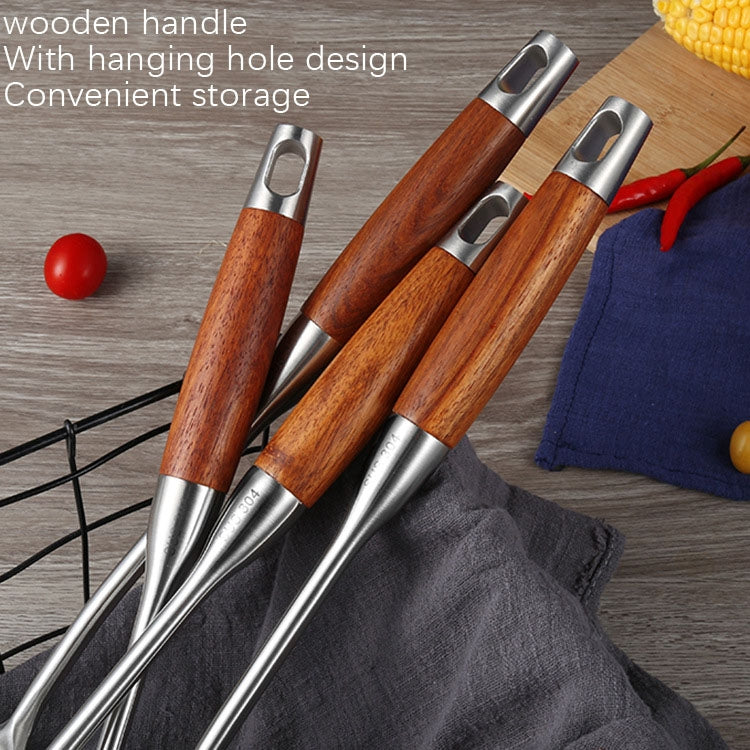304 Stainless Steel Wooden Handle Kitchenware Kitchen Equipment, Style: Rice Spoon - Cooking Tools by PMC TechLife | Online Shopping South Africa | PMC TechLife | Buy Now Pay Later Mobicred