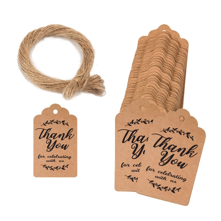 100pcs /Pack Kraft Paper Gift Tag With 20m Hemp Rope(L-14) - Gift Bags & Wrapping Supplies by PMC Jewellery | Online Shopping South Africa | PMC Jewellery