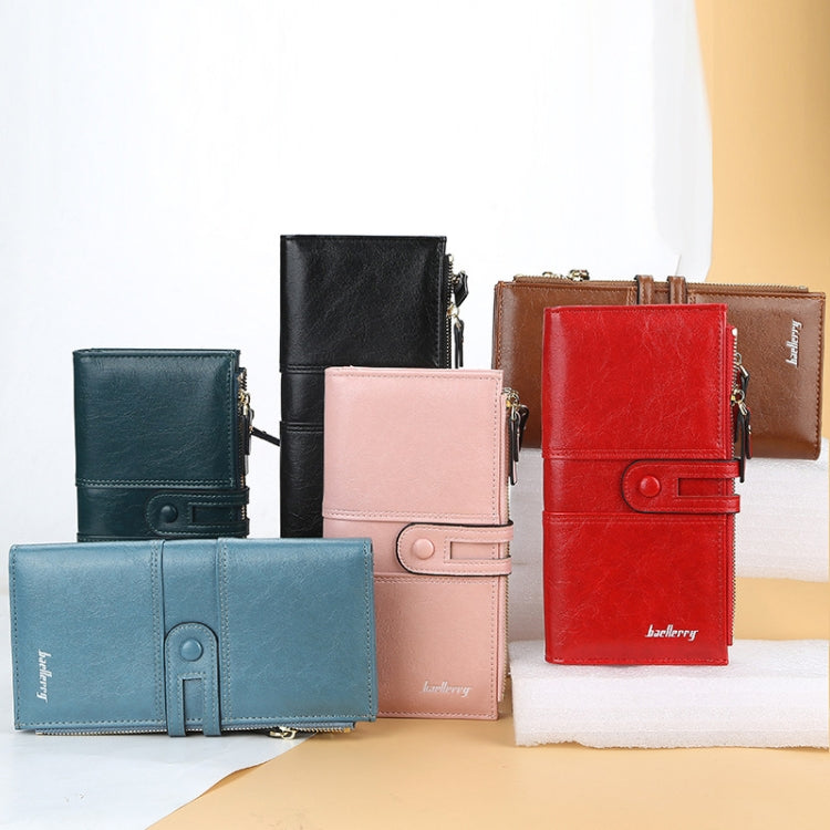 Baellerry  Ladies Long Large Capacity Buckle Zip Clutch Multi-Card Wallet(Red) - Wallets by Baellerry | Online Shopping South Africa | PMC TechLife | Buy Now Pay Later Mobicred