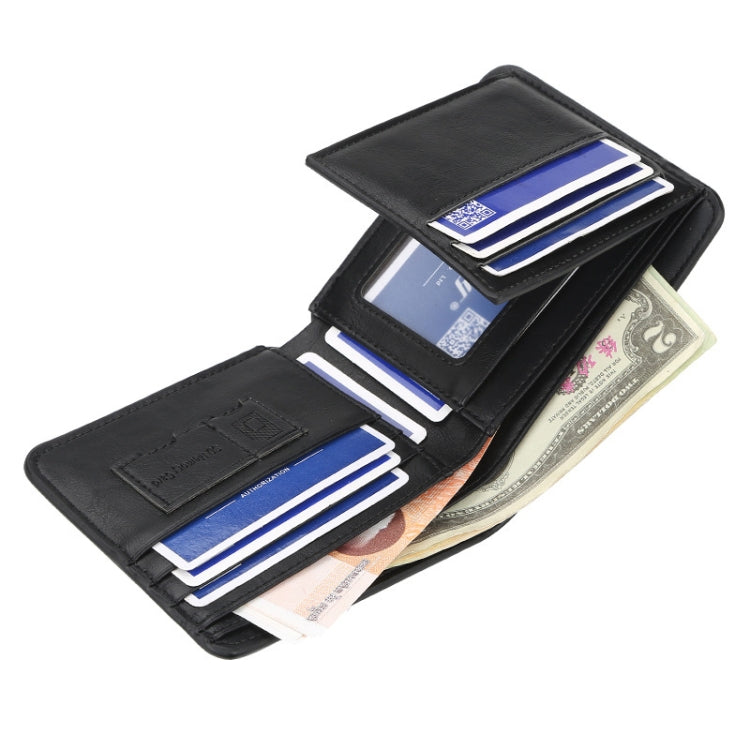 Baellerry Short Wallet Tri-fold Horizontal Coin Purse For Men(Black) - Wallets by Baellerry | Online Shopping South Africa | PMC TechLife | Buy Now Pay Later Mobicred