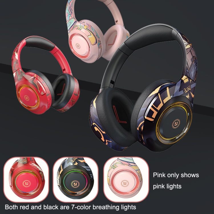 EL-A2 Gaming Ambient Light Folding Wireless Bluetooth Headset(Red) - Headset & Headphone by PMC TechLife | Online Shopping South Africa | PMC TechLife