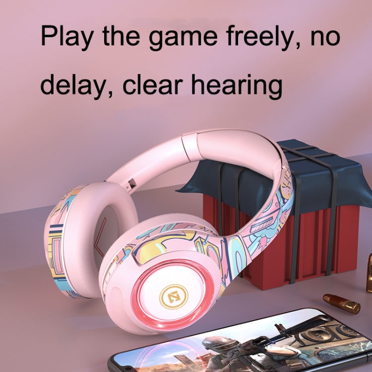 EL-A2 Gaming Ambient Light Folding Wireless Bluetooth Headset(Red) - Headset & Headphone by PMC TechLife | Online Shopping South Africa | PMC TechLife