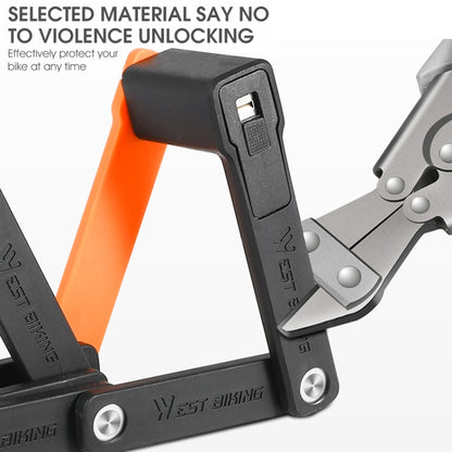 WEST BIKING Bicycle Anti-Theft Lightweight Folding Chain Lock(Black Orange) - Bicycle Locks & Bicycle Pumps by WEST BIKING | Online Shopping South Africa | PMC Jewellery | Buy Now Pay Later Mobicred