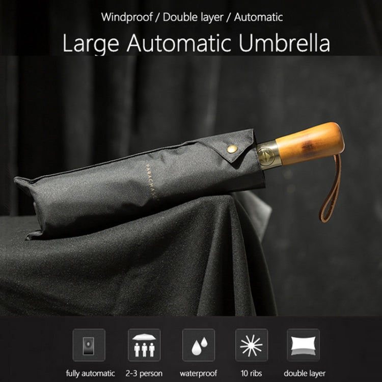 PARACHASE Ten-bone Double-layer Large Windproof Business Automatic Folding Umbrella(Black) - Umbrellas by PARACHASE | Online Shopping South Africa | PMC Jewellery