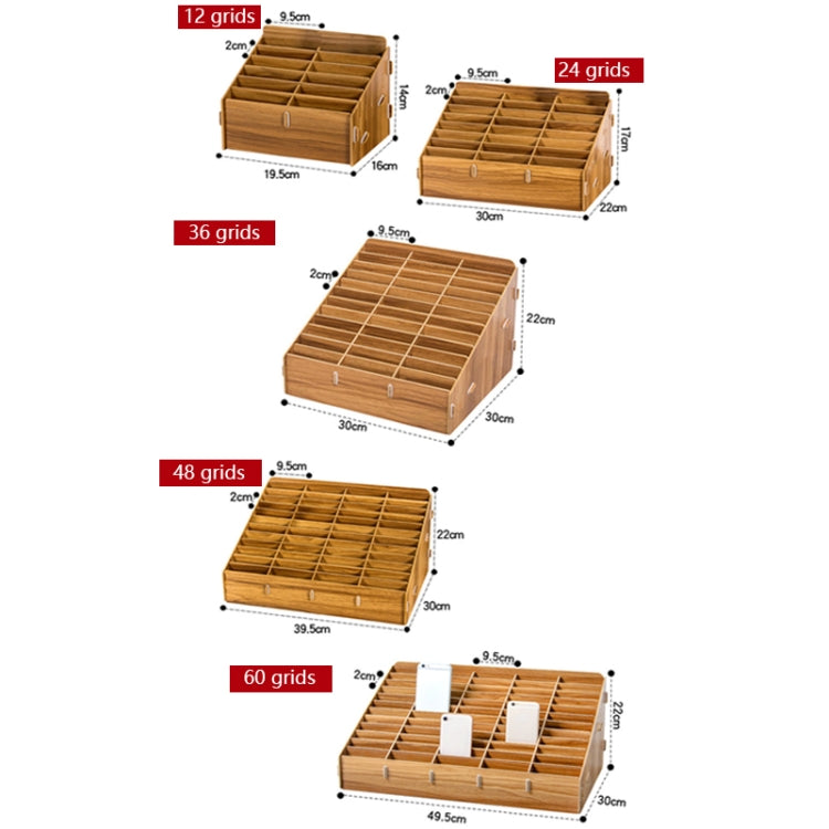 D-86 Office Conference Classroom Mobile Phone Storage Box, Style: 36 Grids (Walnut) - Storage Boxes by PMC TechLife | Online Shopping South Africa | PMC TechLife