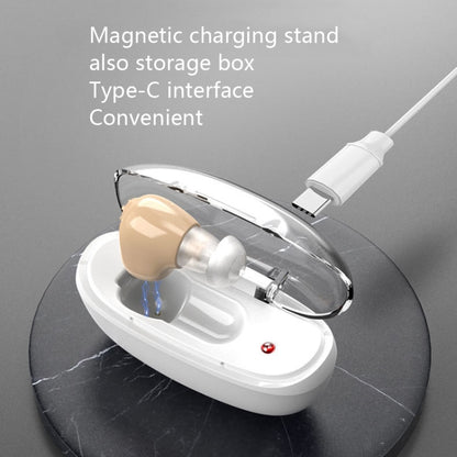 Elderly Sound Amplifier Portable Ear Canal Rechargeable Hearing Aid, Specification: EU Plug(Skin Color) - Hearing Aids by PMC Jewellery | Online Shopping South Africa | PMC Jewellery