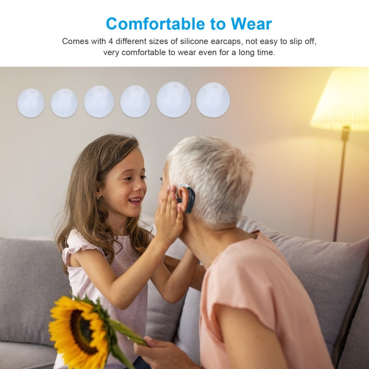 Rechargeable Hearing Aids for Seniors Personal Sound Amplifier with Charging Base,EU Plug(Black) - Hearing Aids by PMC TechLife | Online Shopping South Africa | PMC TechLife | Buy Now Pay Later Mobicred